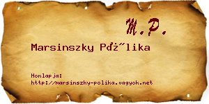 Marsinszky Pólika névjegykártya